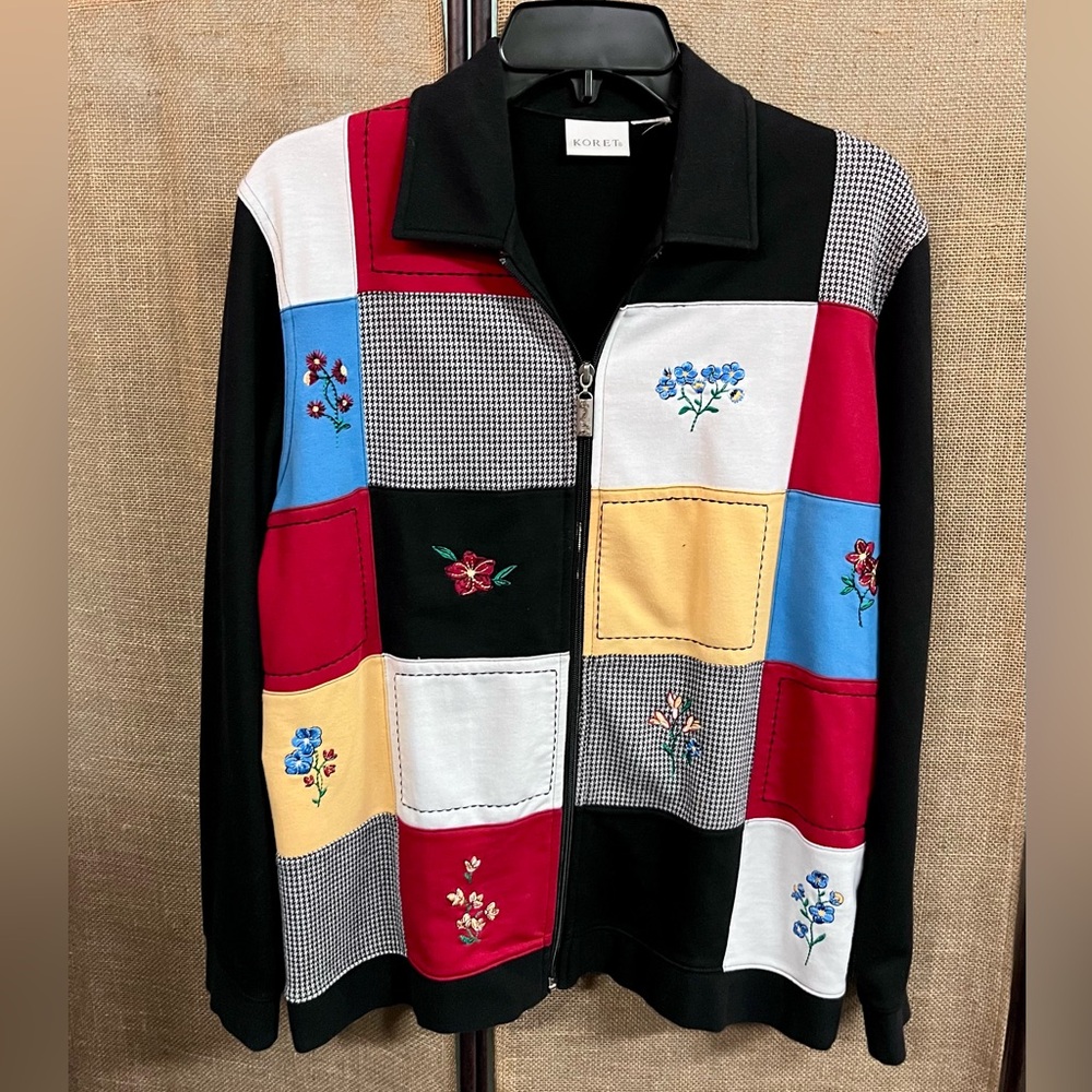 Koret Colorful Patchwork Granny Core Embroidered … - image 1